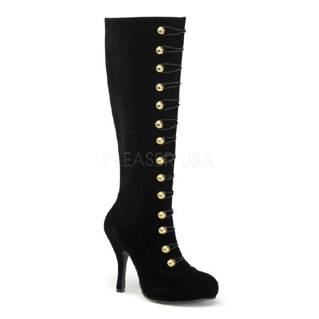 RINGMASTER-258 ブーツ 4.5インチ(約11.5cm) ハイヒール リングマスターシューズ サイドジッパー ベルベット /Pleaserプリーザー コスプレ靴 ハロウィン 仮装 大 | 