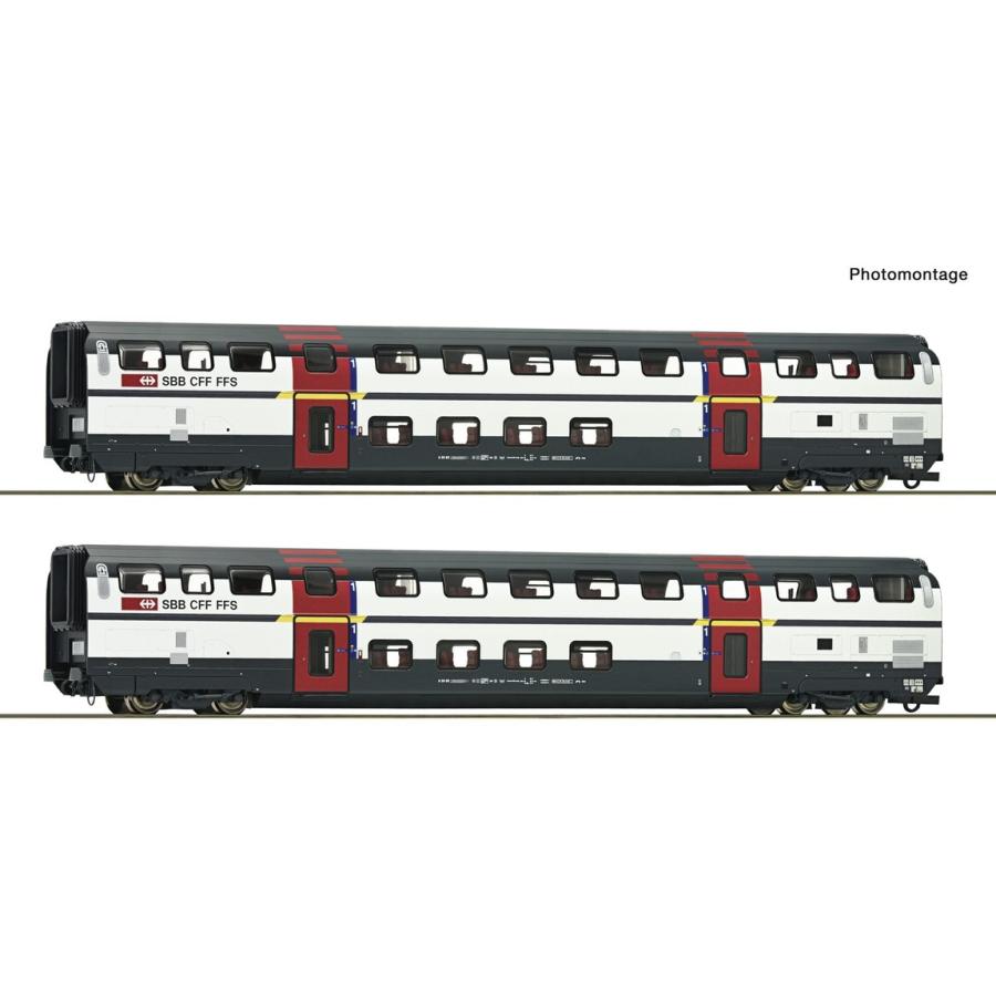 HOゲージ 鉄道模型 2階建て客車 編成セット Roco ロコ SBB IC2000 2cars Era VI DC | 