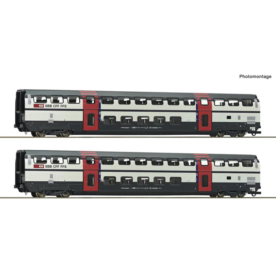 HOゲージ 鉄道模型 2階建て客車 編成セット Roco ロコ SBB IC2000 2cars Era VI DC | 