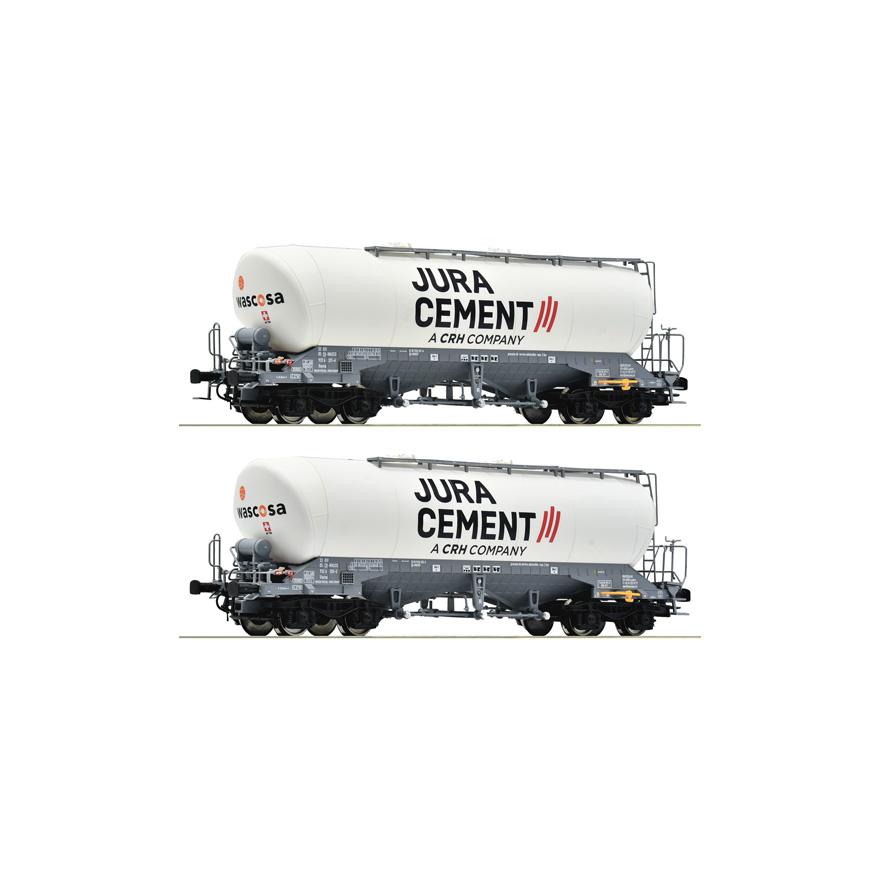 HOゲージ 鉄道模型 Roco Jura Cement/Wascosa Uacns サイロ貨車 2両セット Era VI DC | 
