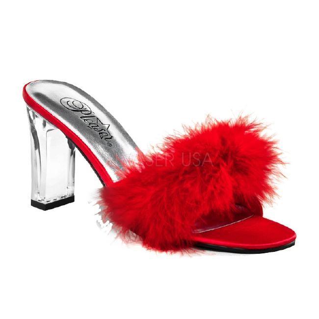 ROMANCE-301F 3インチ(約8cm) クリアヒール ハイヒール　ミュール /Pleaserプリーザー パーティードレス 靴 大きいサイズ |  | 01