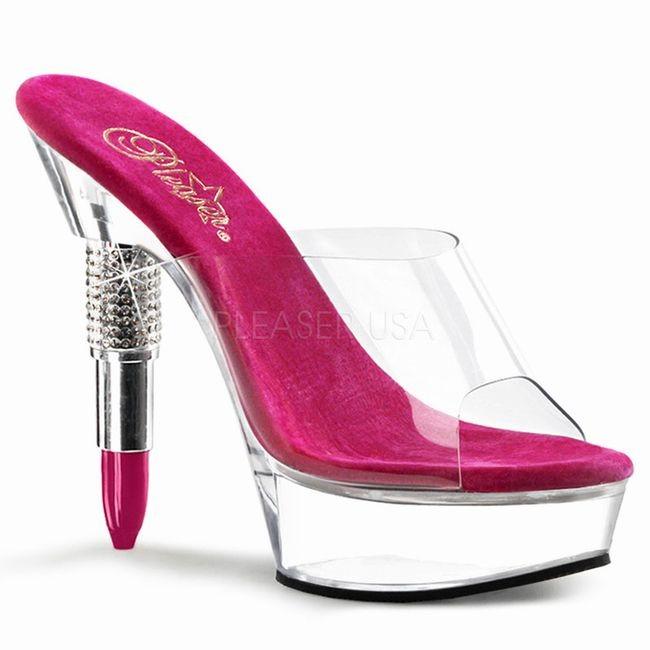 ROUGE-601　リップスティックヒール 5.5インチ(約14cm) ハイヒール　ピンヒール ミュール厚底サンダル /Pleaserプリーザー  パーティードレス 靴 大きいサイズ |  | 01