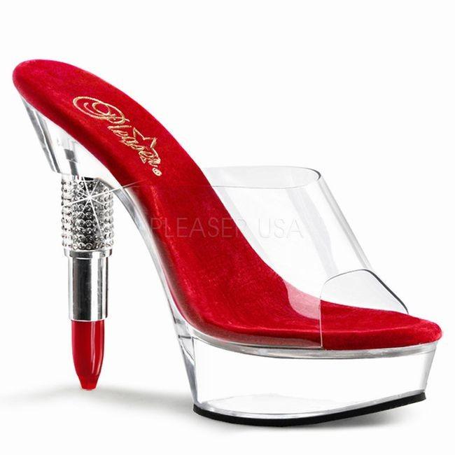 ROUGE-601　リップスティックヒール 5.5インチ(約14cm) ハイヒール　ピンヒール ミュール厚底サンダル /Pleaserプリーザー  パーティードレス 靴 大きいサイズ |  | 02