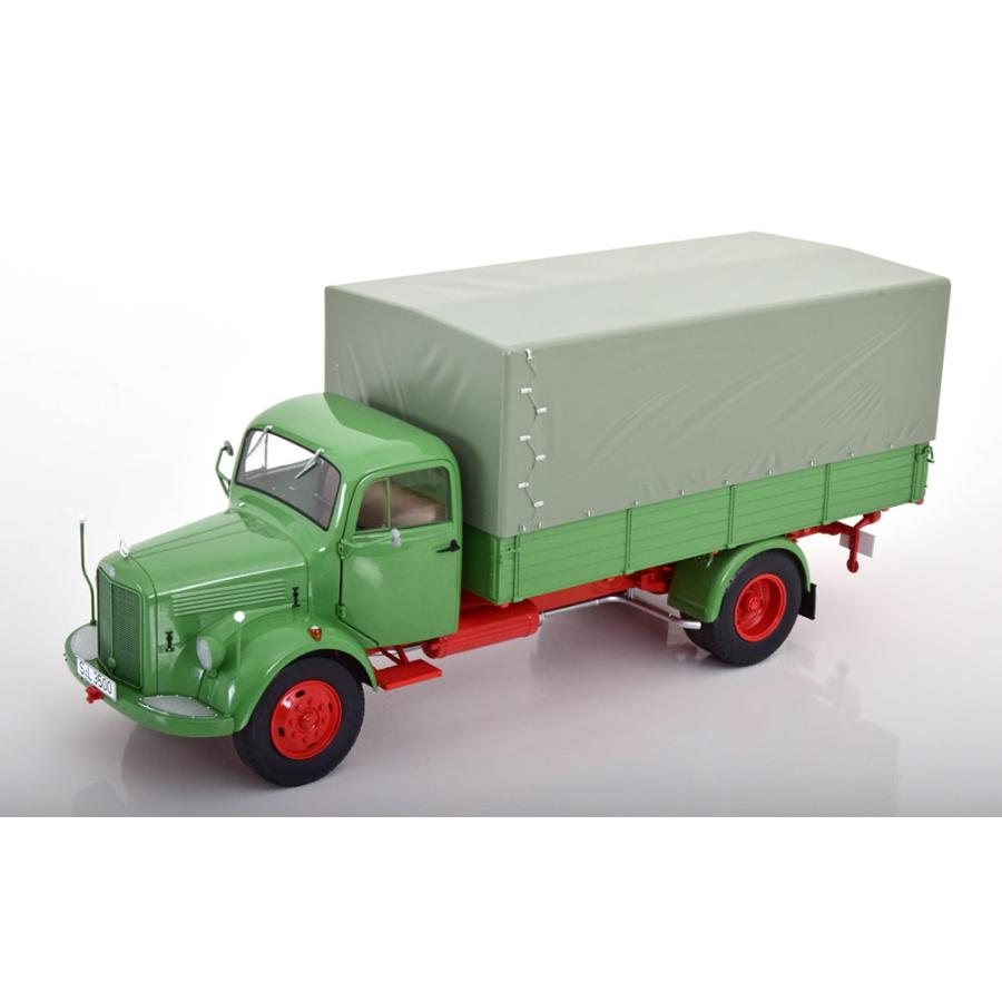 Mercedesメルセデス L3500 ピックアップ キャンバストップ付 グリーンレッドグレー / Schuco 1/18 ミニカー | 