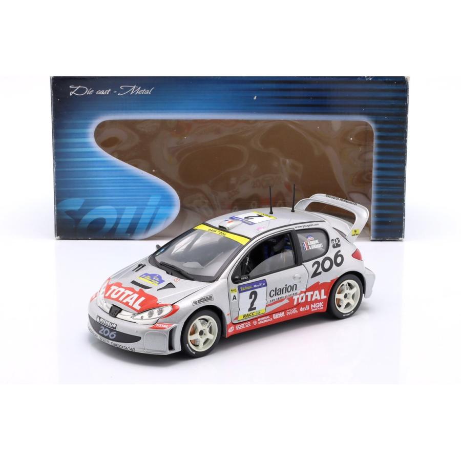 Peugeotプジョー 206 #2 WRC 2001 Auriol Giraudet シルバー / SOLIDO 1/18 ミニカー | 