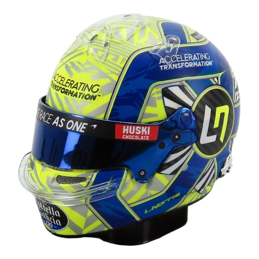 McLarenマクラーレン MCL35 F1 ヘルメット 2020 Lando Norris #4 イエロー・ブルー / Spark 1/5 ミニカー | 