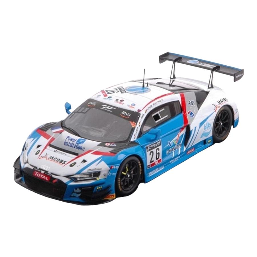 Audiアウディ R8 LMS GT3 2020 ホワイト/ブルー #26 24時間スパ / SPARK MODEL 1/43 ミニカー | 