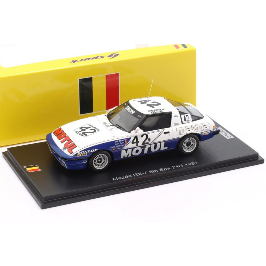 Mazdaマツダ RX-7 TWR 1981 ホワイト/ブルー #42 24時間スパ 300台限定 / Spark 1/43 ミニカー | 