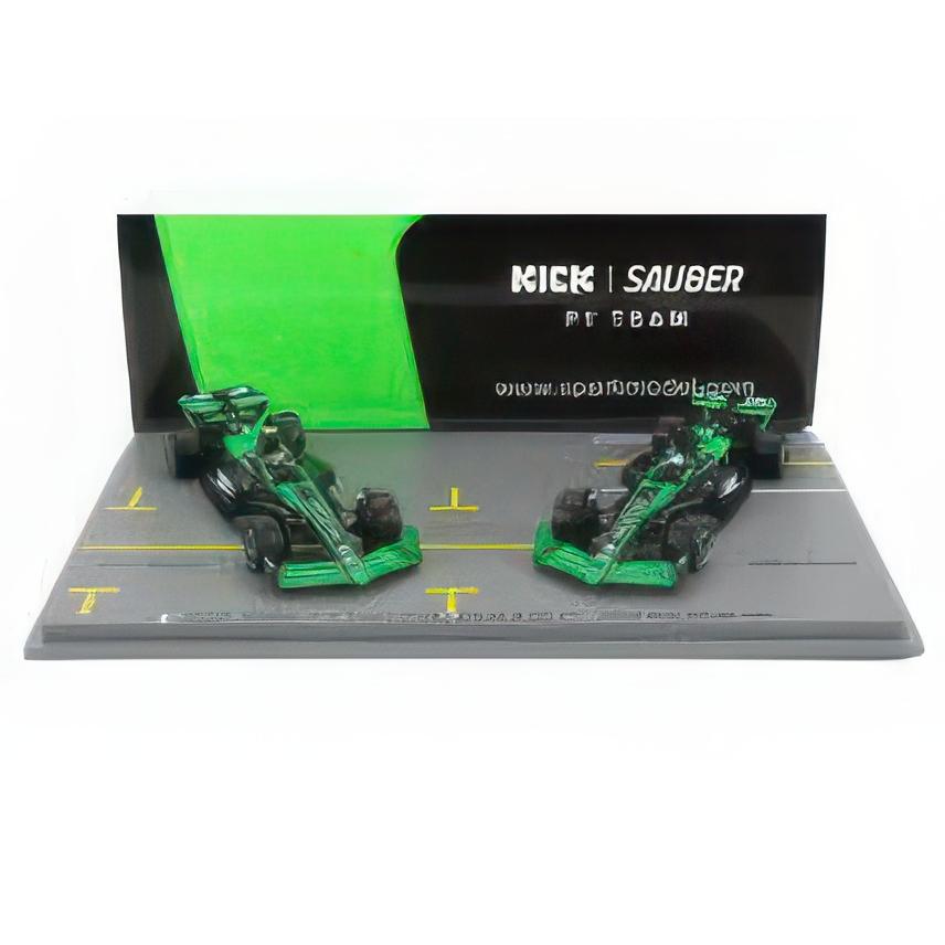 2024 SAUBER F1 C44 2台セット STAKE #77ボッタス + #24周冠宇 アブダビGP グリーン/ブラック Spark 1/64 | 