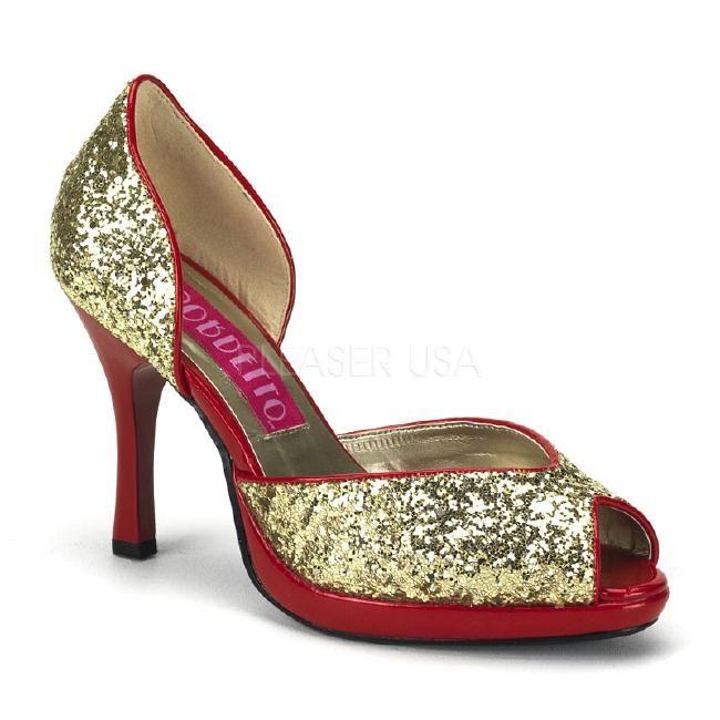 STORM-06G 4インチ(約10cm)  ハイヒール パンプス ラメ付き /Pleaserプリーザー バーレスクBORDELLO パーティードレス 靴 大きいサイズ |  | 02