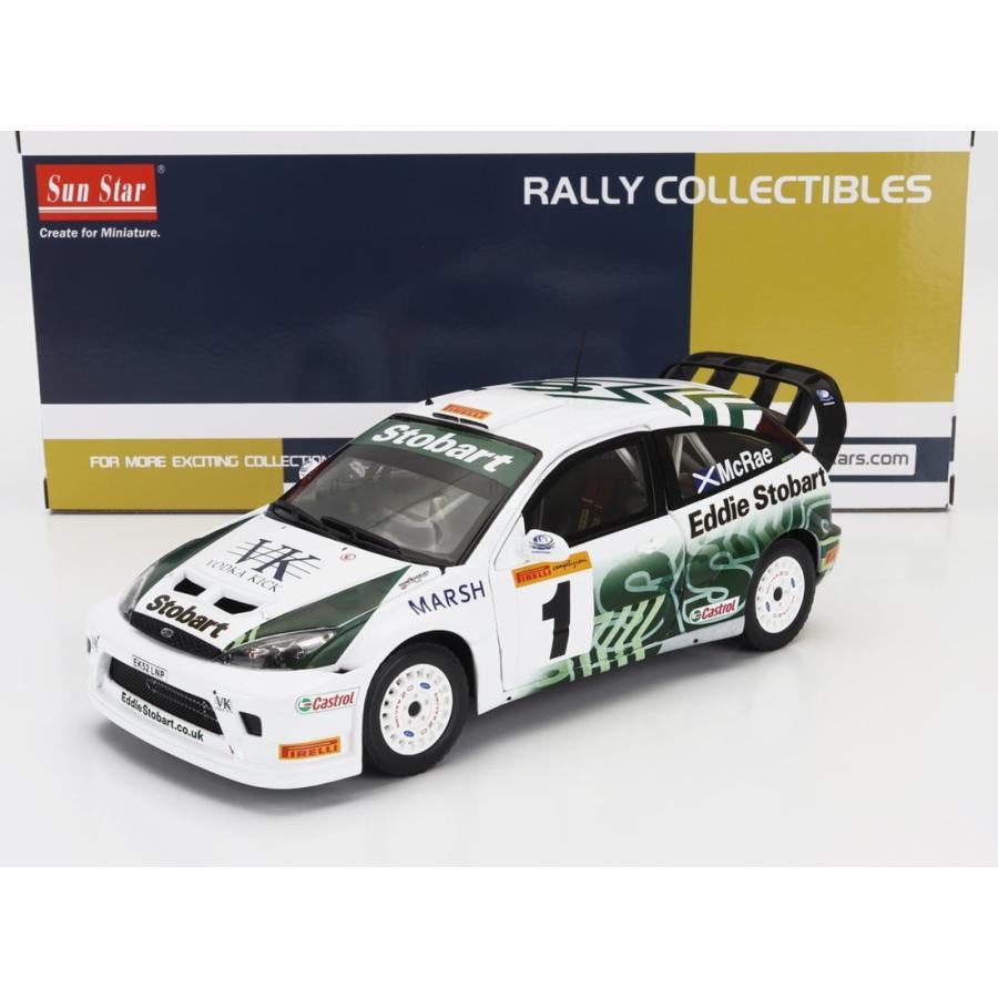 2005 Ford Focus RS WRC 03 #1 Rally Pirelli White/Green 1999台限定 SUNSTAR 1/18 | 