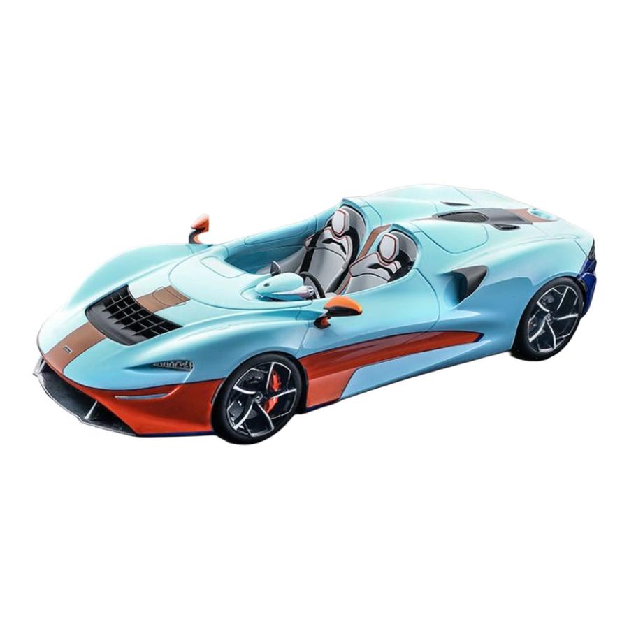 McLaren Elva Gulfエディション 2020 ライトブルー オレンジ 79台限定 / Tecno 1/18 ミニカー | 