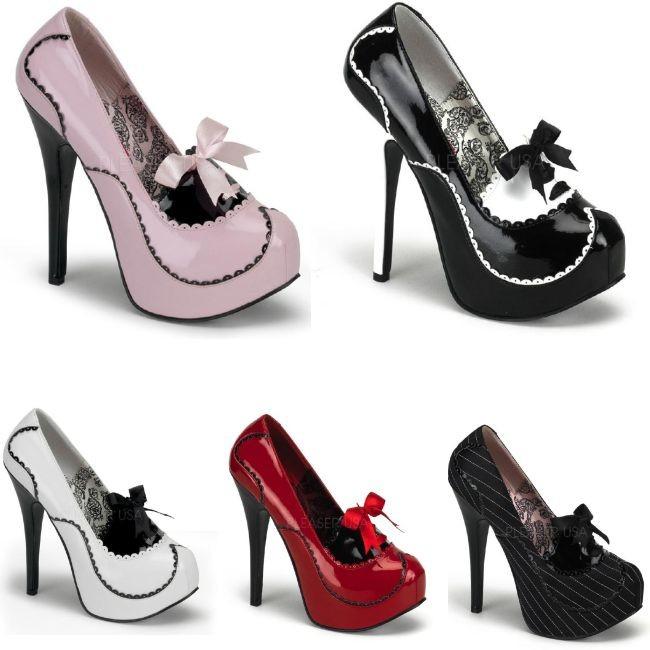 TEEZE-01　5.5インチ(約14cm) ハイヒール パンプス /Pleaserプリーザー バーレスクBORDELLO パーティードレス 靴 大きいサイズ | 