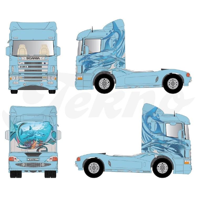 Semtrade Sharks Scania 4 Serie Svempas/ Tekno 1/50 建設機械