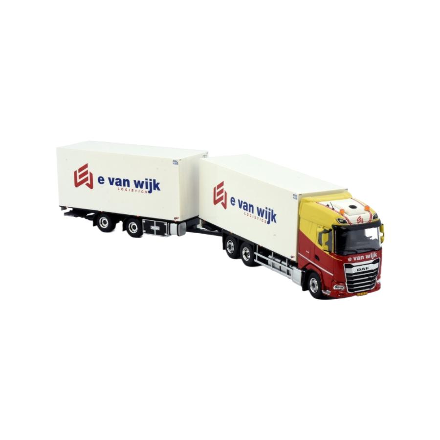 E. van Wijk DAF XG 6x2 Box Truck-Trailer トラック / TEKNO 1/50 建設機械模型 工事車両_1