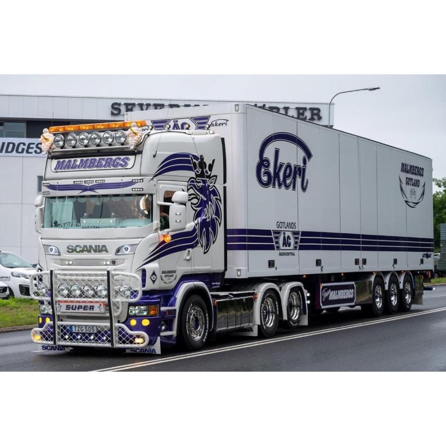 【予約】2024年発売予定MalmbergsScania R-serie Streamline Topline met 3-assige gesloten oplegger トラック/Tekno 1/50 建設機械模型　ミニチュア | 