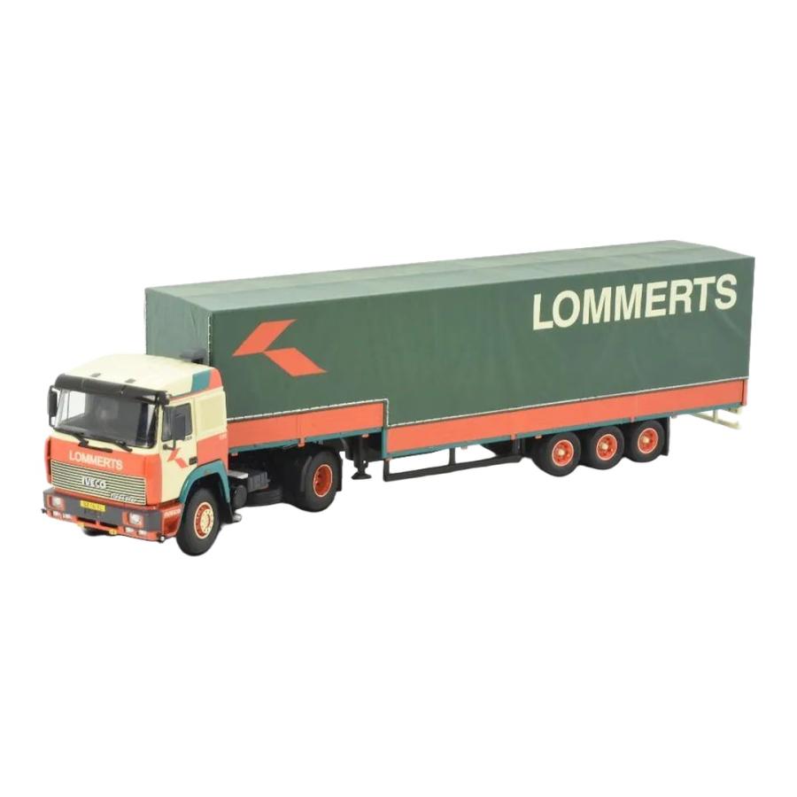 Lommerts Iveco Turbostar カーテンサイドセミトレーラー ドロップサイド付き / Tekno 1/50 ミニカー トラック模型 | 