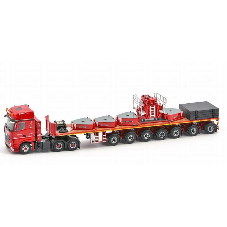 Nooteboomノーテブーム Red line Actros2 Gigaspace 6x4 バラストトレーラー 7 axle+ ballastset /TONKIN IMC  建設機械模型 工事車両 1/50 ミニチュア | 