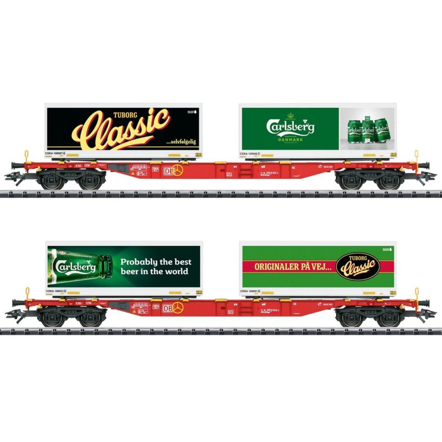 HOゲージ 鉄道模型 貨車 Trix トリックス DBAG コンテナ車セット 2両 Tuborg Carlsberg積載 Era VI DC | 