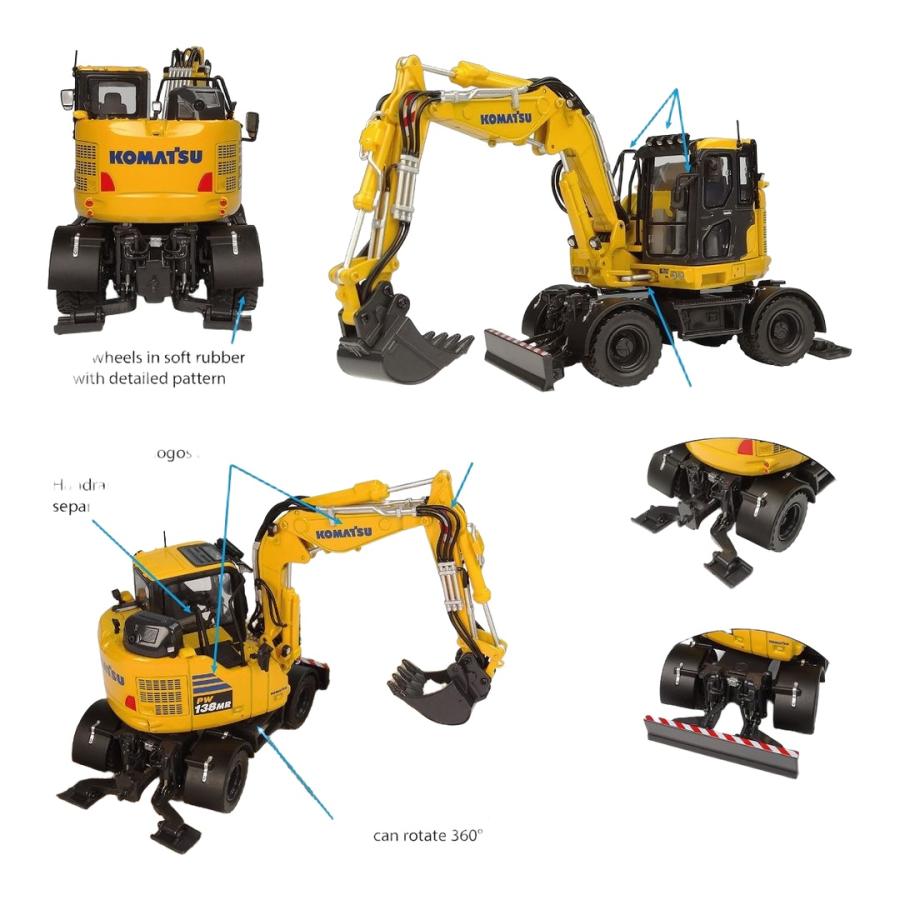 コマツ PW138-MR11 ホイールショベル 建設機械 / Universal Hobbies 1/50 ミニカー 建設機械模型 工事車両 | 