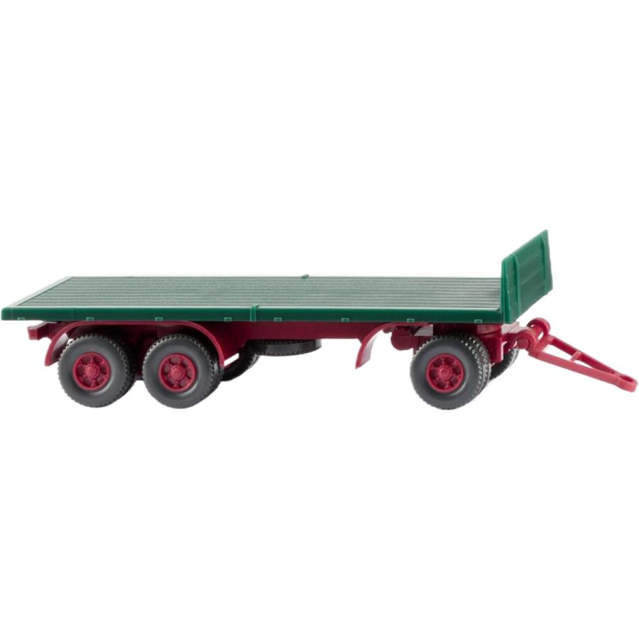Flatbedフラットベッド trailer moss green トラック 模型 /Wiking 1/87 | 