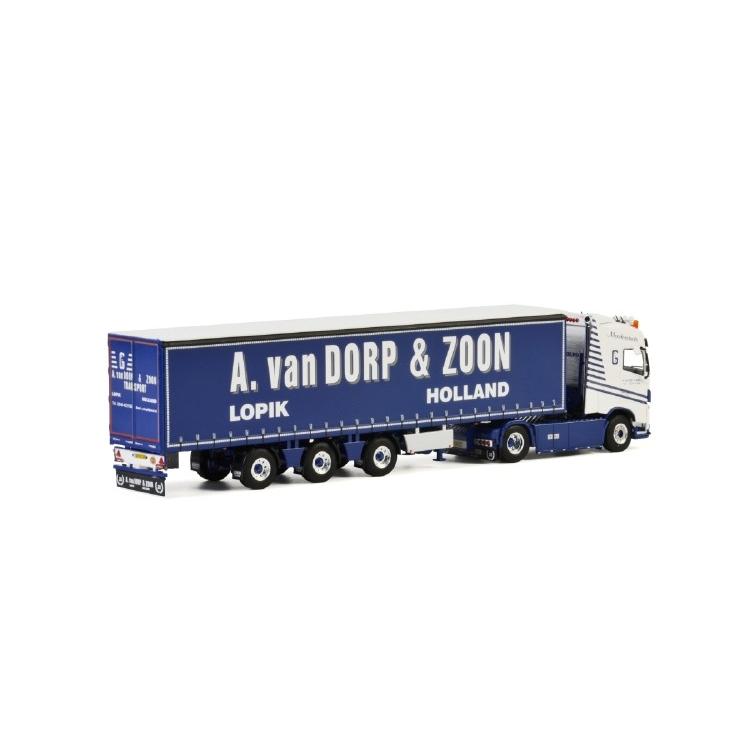 A van Dorp & Zoon Volvo FH04 Globetrotter カーテンサイドセミトレーラー WSI 1/50_1