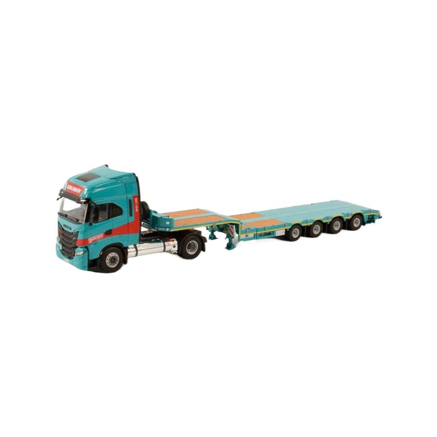 Gruber Iveco S-Way High 4x2 セミローローダー 4軸 トレーラー / WSI 