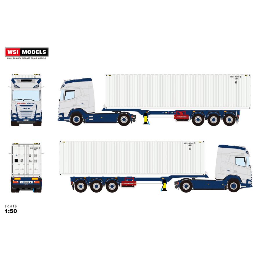 予約】BERNARD ET BERNARD DAF XG+ 4X2 FLEX CONTAINER TRAILER 3軸 + 