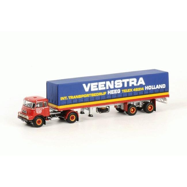 Veenstra Heeg DAF DO 2000 クラシックカーテンサイダートレーラー トラック　 WSI 50 ダイキャスト　建設機械模型