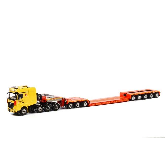 Silvasti Mercedes-Benz Arocs Big Space SLT 8x4 Nooteboomノーテブーム 5軸 EURO-PX + 3軸 ICP トラック/WSI 建設機械模型 工事車両 1/50 ミニチュア | 