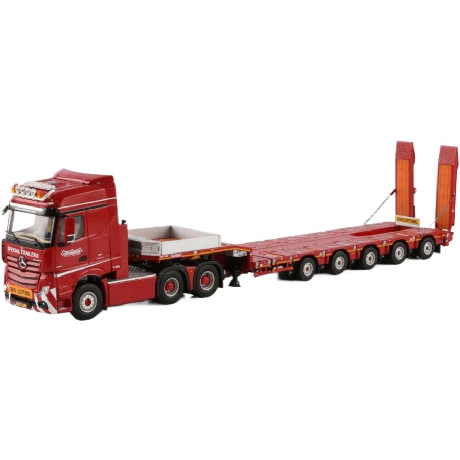WSI MODELS 1/50 ACTROS NOOTEBOOM トレーラー Nooteboom Red Line Mercedes Benz ActMP4 トラクタ / WSI 1/50 建設