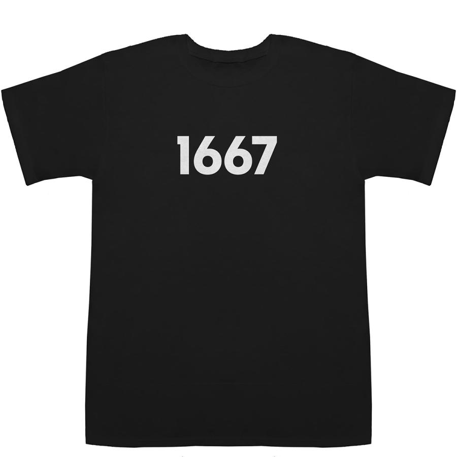 1667 T-shirts【Tシャツ】【ティーシャツ】【数字】【年代】【品番