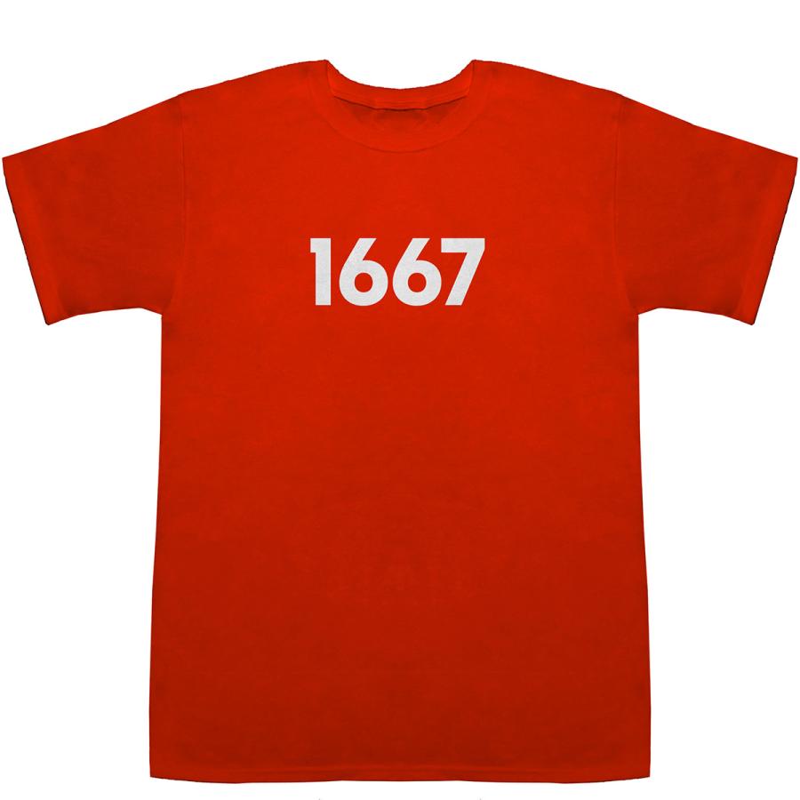 1667 T-shirts【Tシャツ】【ティーシャツ】【数字】【年代】【品番