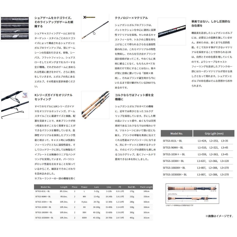 ●パームス　ショアガン エボルブ SFTGS-103XH・BL 青物 (スピニングモデル) | アングラーズリパブリック | 01