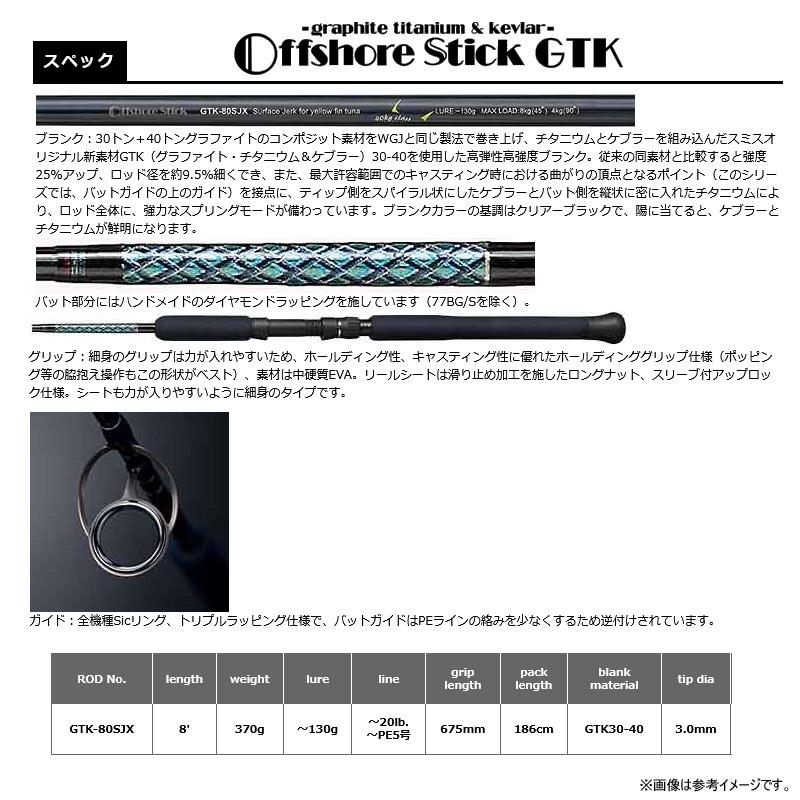Offshore Stick ○スミス オフショアスティックGTK 80SJX Offshore Stick ○スミス オフショアスティックGTK 80SJX