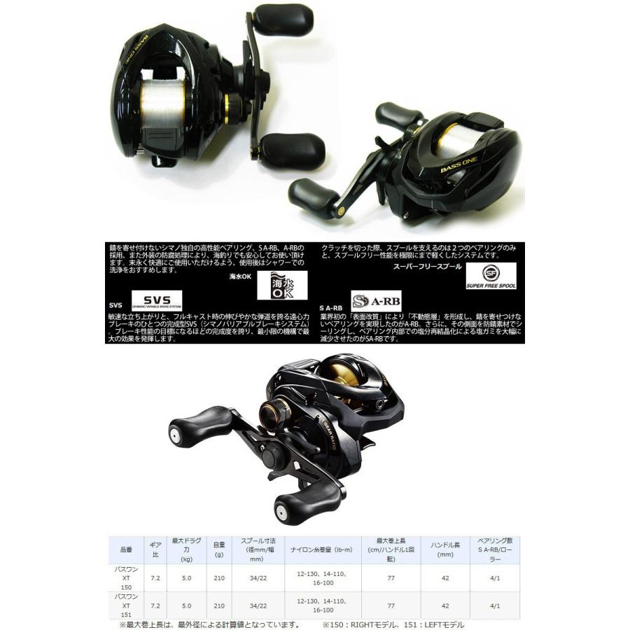 【ナイロン12lb(約130m)糸付き】【バス釣り(ベイト)入門セット】●バスパラ BXC-702H 2ピース (ベイトモデル)＋シマノ　17 バスワンXT 150 右ハンドル｜bass-infinity｜03