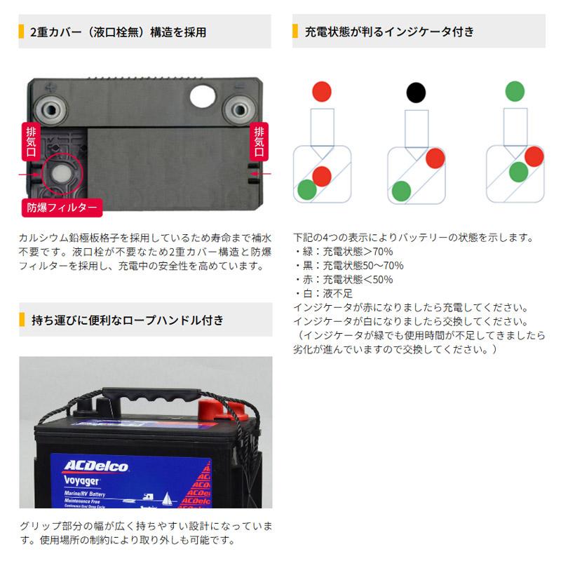 送料無料】ACデルコ ボイジャーバッテリー105A(M27MF)＆AZ リモート 