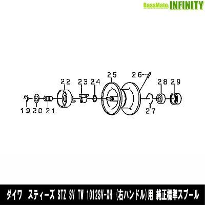 ●ダイワ　スティーズ STZ SV TW 1012SV-XH(4960652057455)用 純正標準スプール (部品コード129637)　【キャンセル及び返品不可商品】 DAIWA（ダイワ） ○ダイワ スティーズ STZ SV TW 1012SV-XH