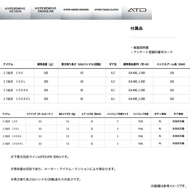DAIWA（ダイワ） ○ダイワ 23 紅牙 100XHL (左ハンドル) 【まとめ送料