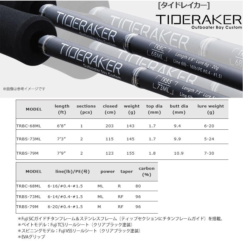 ●バレーヒル　タイドレイカー アウトボーター ベイカスタム TRBS-73ML (スピニングモデル) Valleyhill（バレーヒル） ○バレーヒル タイドレイカー アウト