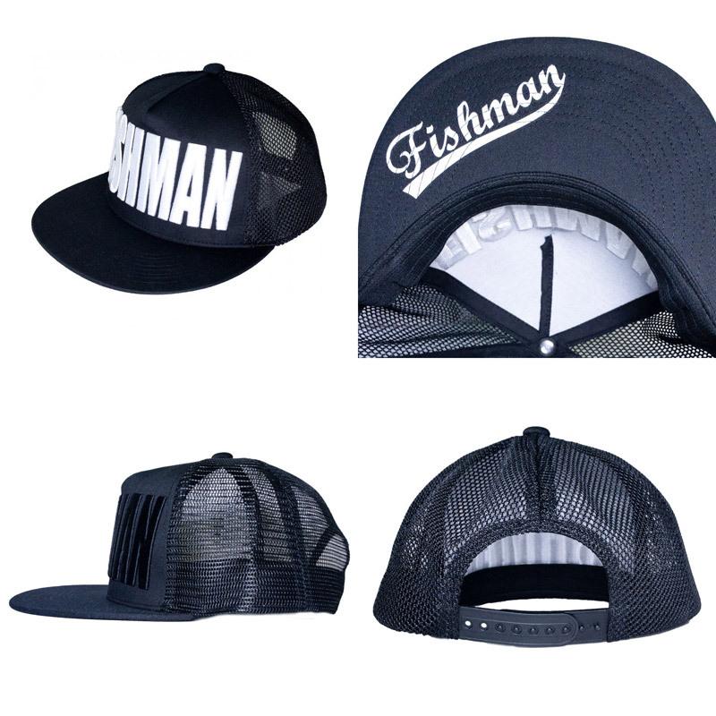 ○Fishman フィッシュマン メッシュフラットキャップ ブラック