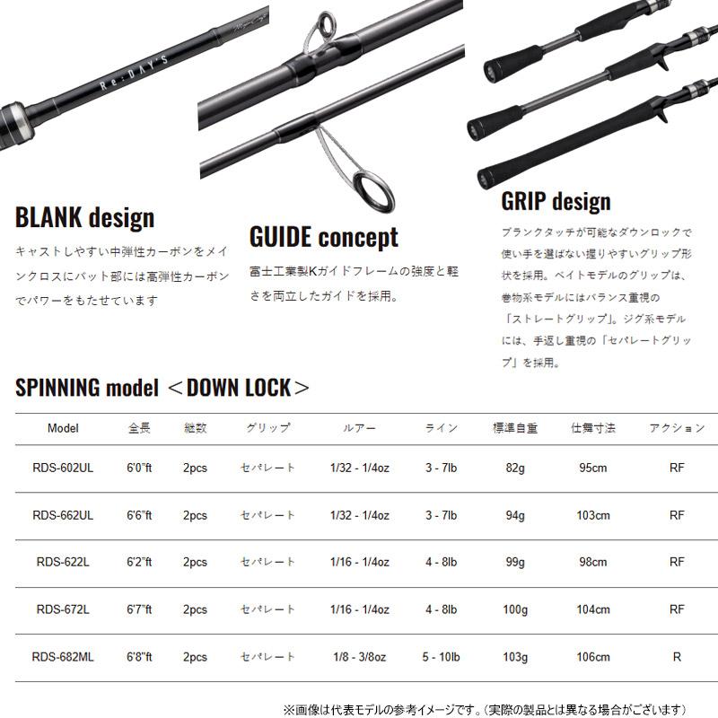デイズ ○メジャークラフト リ・デイズ RDS-662UL (スピニングモデル