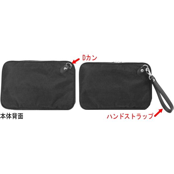 ガスト 2枚ファスナー仕切り付き大割れ四角ポーチL ブラック
