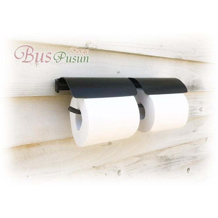 55 以上節約 ２連 トイレットペーパーホルダー 黒 アイアン 日本製 在庫品 在庫一掃 Gestcapchile Cl