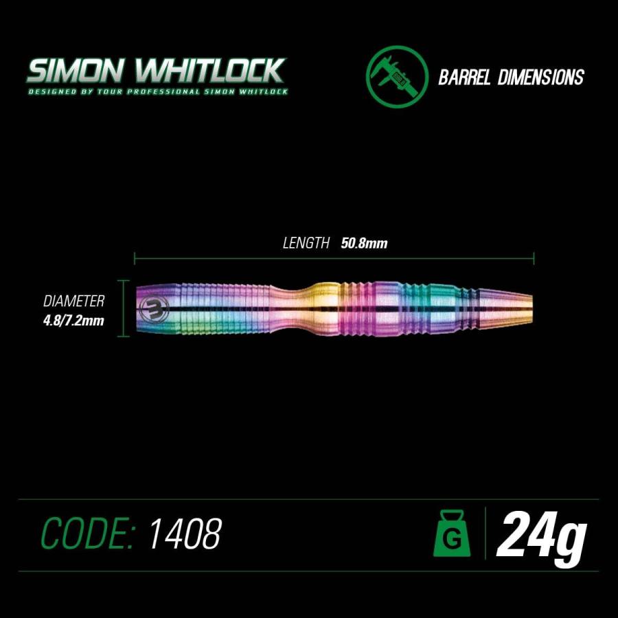 【送料無料】ダーツ バレル Winmau Simon Whitlock (with Urban Grip) 90% Tungsten Steel Tip｜bat-store｜04