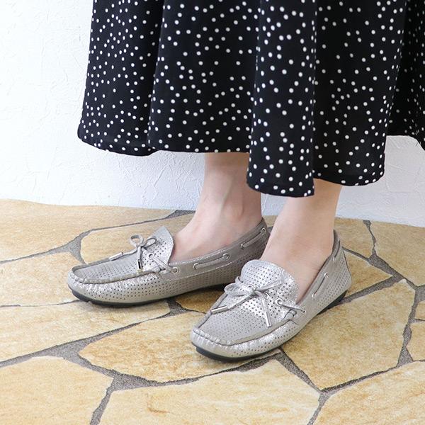 【洗える靴】モカシン デッキシューズ レディース ローヒール 柔らかい 疲れない 楽 パンチング No.051203 クロールバリエ ※返品・交換不可 | COULEUR VARIE | 14