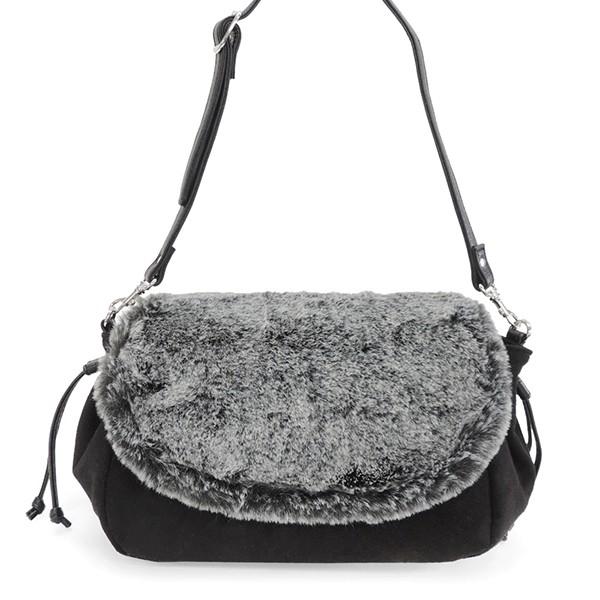 ショルダーバッグ ファー 女性用 マチあり 秋冬 ブランド ナチュラルカラー COULEUR VARIE クロールバリエ No.10046※返品・交換不可 |  | 01