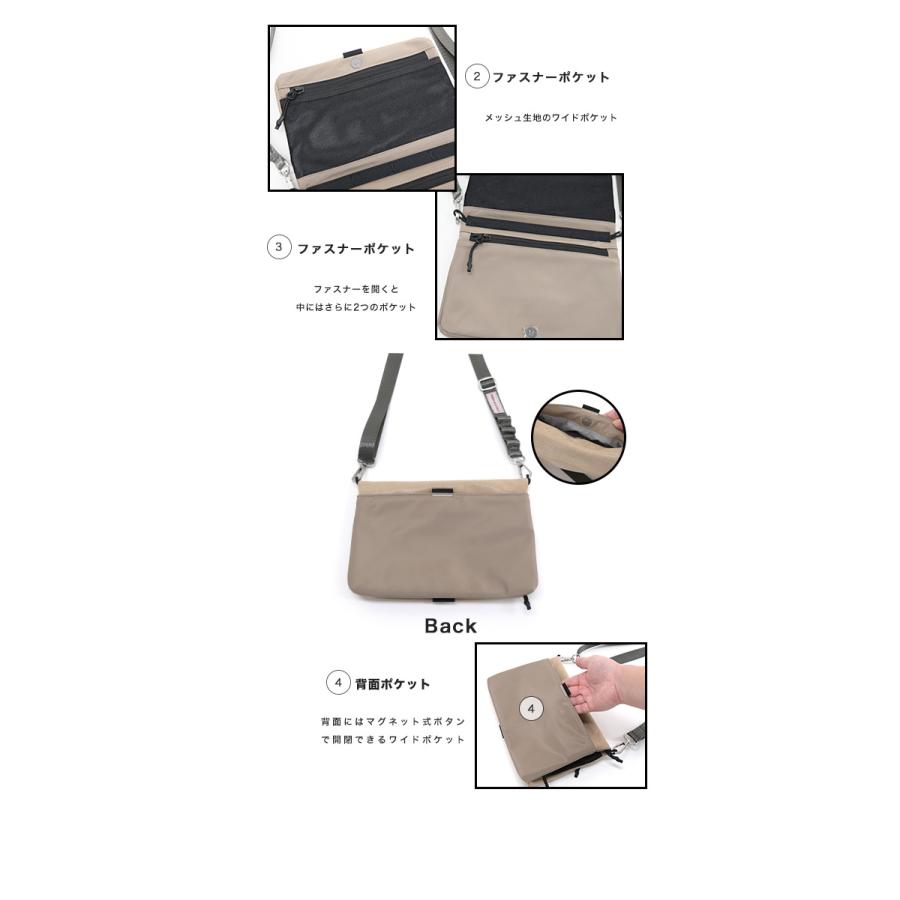 サコッシュ 軽量 収納 ショルダーバッグ ポケット ファスナー 大人 旅行 小さめ 鞄 カバン おしゃれ  二つ折り クロールバリエ No.10066 | COULEUR VARIE | 10