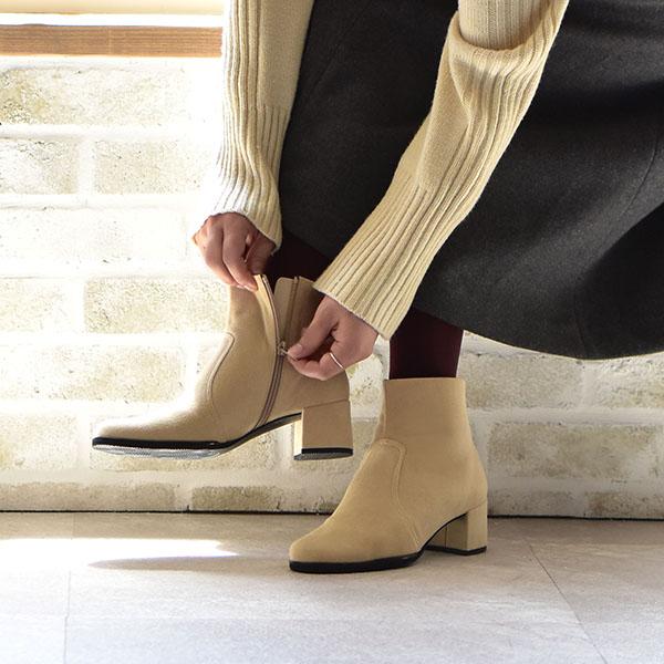 ショートブーツ レディース クロールバリエ 日本製 ラウンドトゥ チャンキーヒール あたたかい 通気性 抗菌防臭 保温 229281 セール ※交換返品不可 | COULEUR VARIE | 02