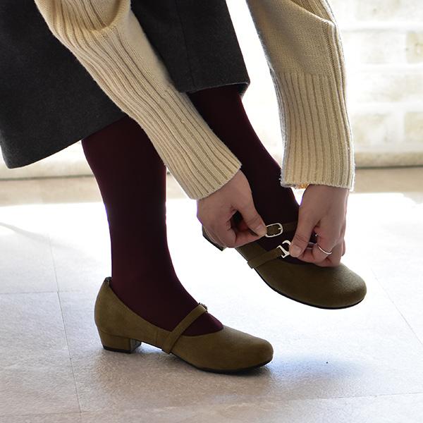 COULEUR VARIE オブリークトゥ ストラップ パンプス 2way 痛くない 3E